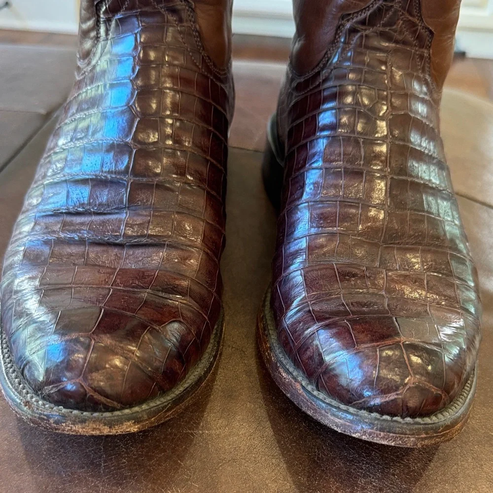 REAL - Lucchese Brown Alligator boats - Picture 11 of 13